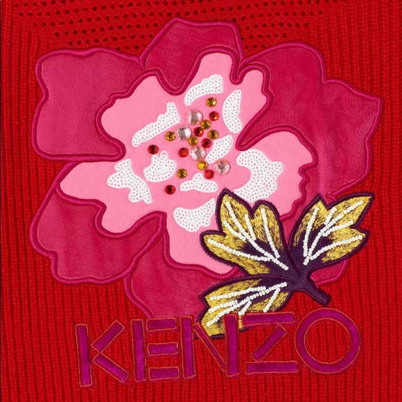 KENZO Red ‘Indonesian Flower' jumper M - Picture 4 of 10